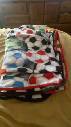 Fleece soccer blanket