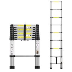 Extension Ladder 8.5FT, Aluminum Telescopic Ladders with Carry Bag for Outdoor Indoor Use
