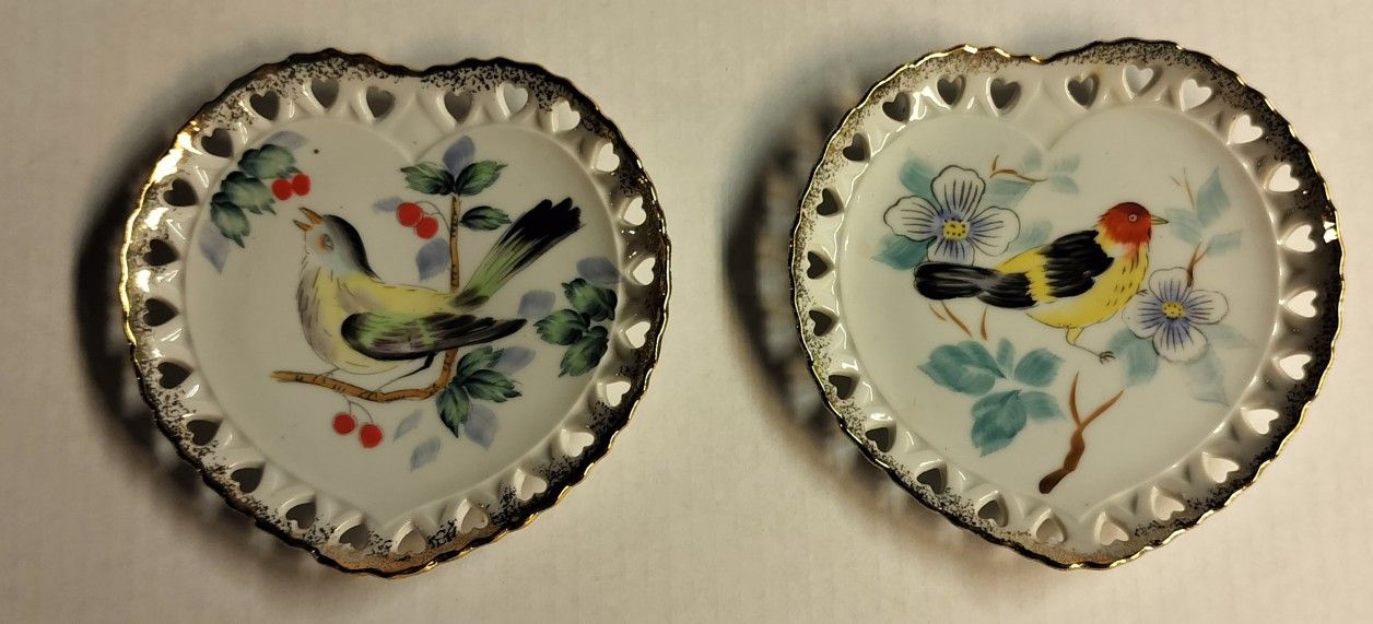 Vintage Handpainted Bird Plates