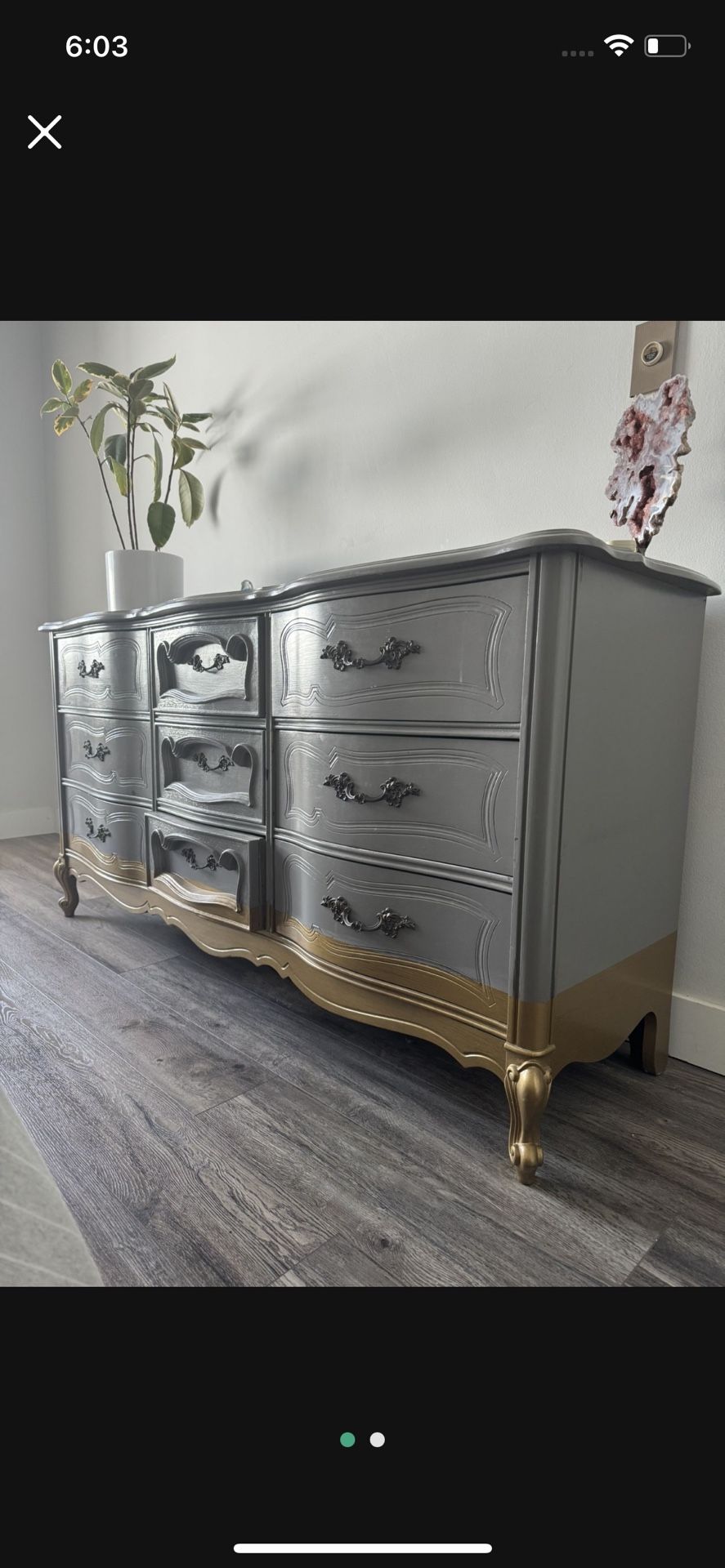 Bassett French Provincial Furniture Bedroom Set Vintage Dresser Nightstand End Table Desk