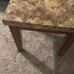 Two Flux Marble Top End Tables