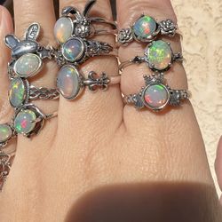 Ethiopian opal ring bundle 