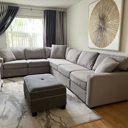 Sectional Light Gray Sofá 