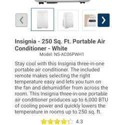 Insignia portable air conditioner