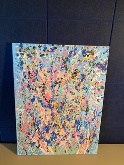 Abstract Splatter Paint Acrylic Canvas
