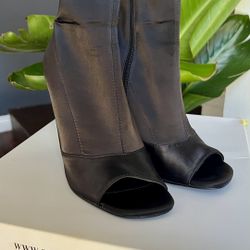 Black Open Toe Booties -Steve Madden