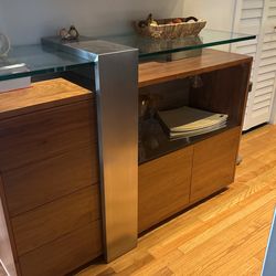 console bar glass top