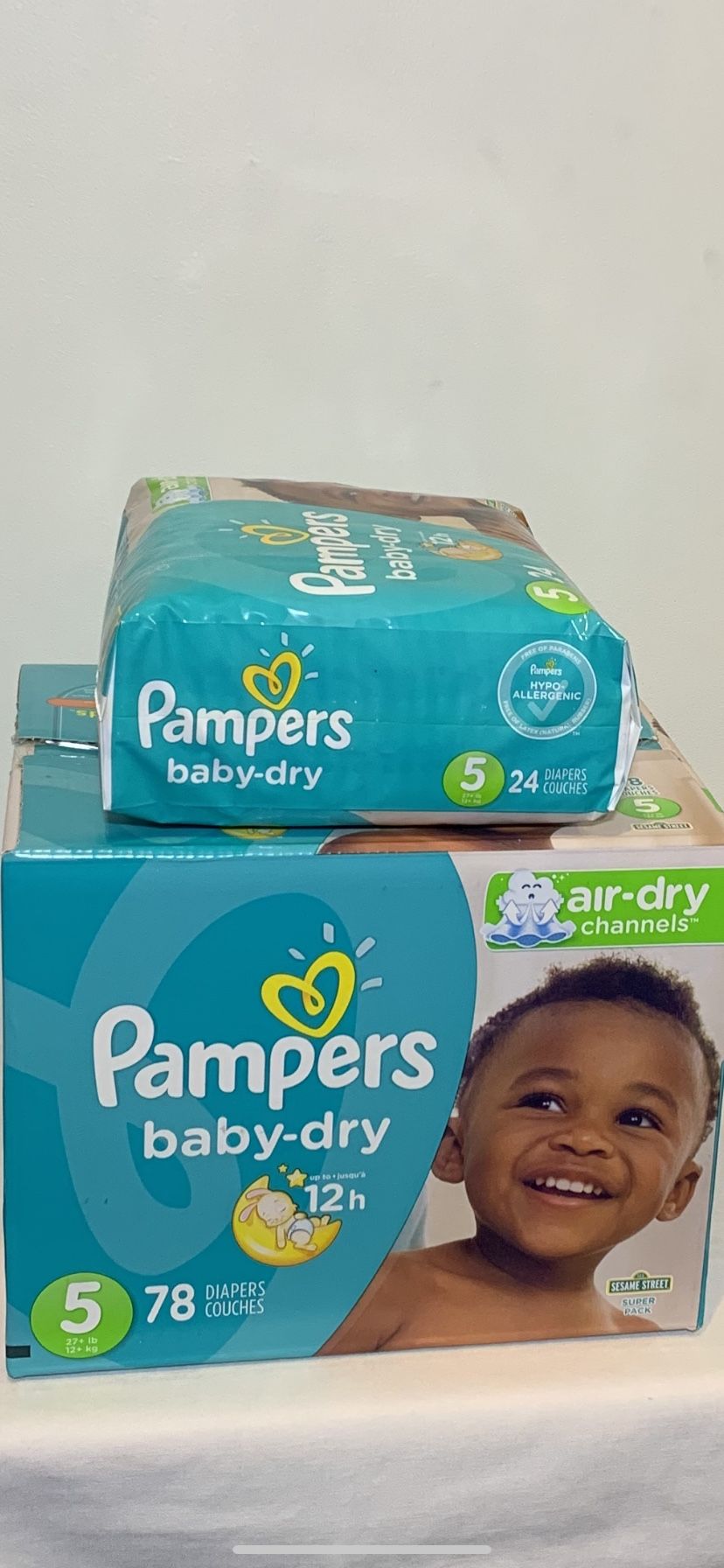 Pampers size 5. 👶👶👶 —-$30 for all