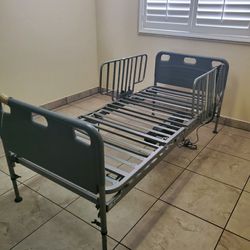 Electric Hospital Bed Fully Functional Mattress Rails Included 