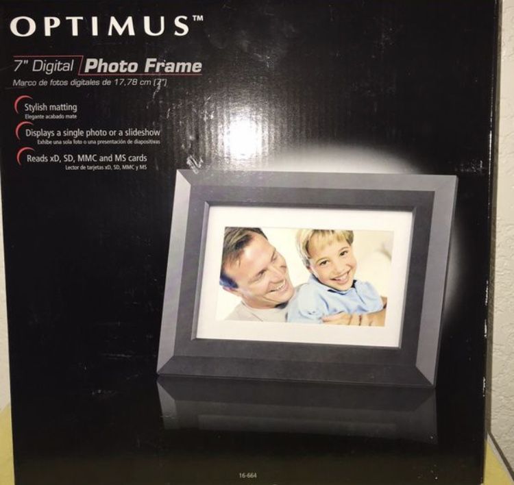 Optimus 7" Digital Photo Frame Internal memory/Jpeg format/ #07A08 Compatible xD