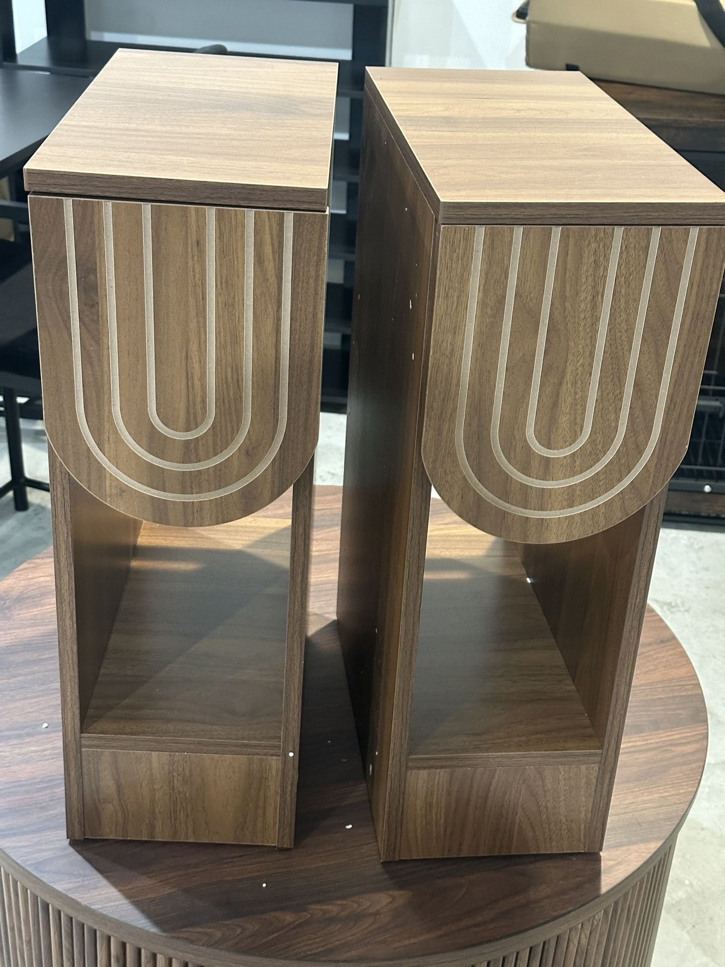 Narrow Nightstands Set of 2, Mid-Century Modern Bedside Table