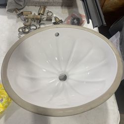 Undermount Sink Bathroom White New 