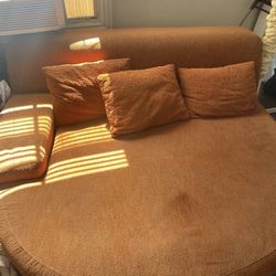 Orange Retro Round Couch