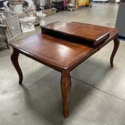 Pull-Apart Extendable Solid Wood Dining Table In Brown