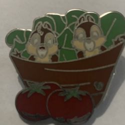 Hidden Mickey Lanyard - Chip & Dale Health Food - Tomatoes 1 Disney Pin 51768