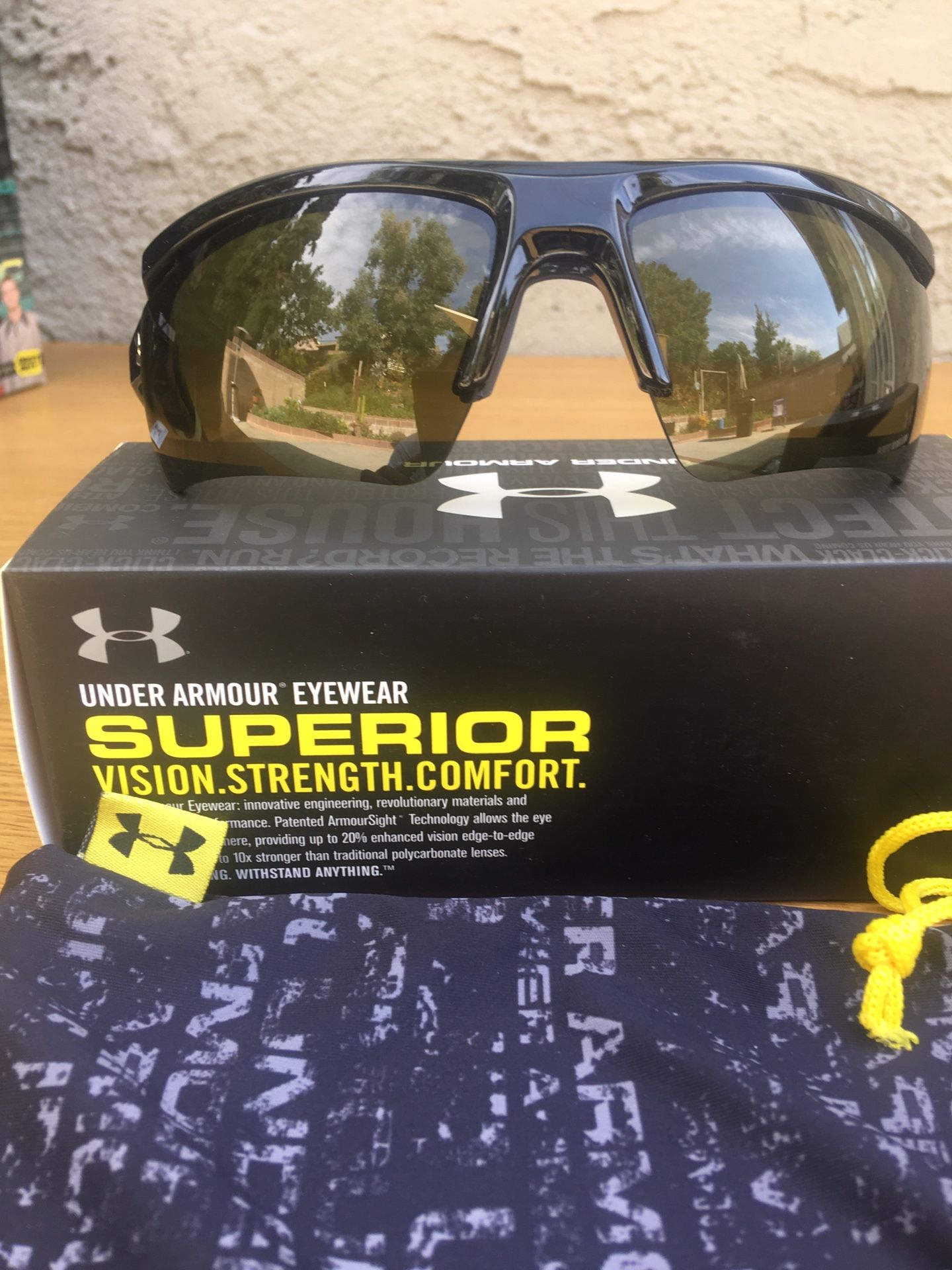 Under Armour Core 2.0 Black Baseball Sunglasses with Game Day Lense