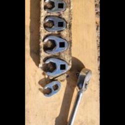 SnapOn 3/8 Standard Crowfoot And Ratchet 