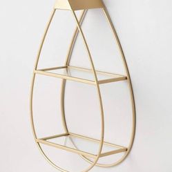 Shelf / Shelving Brass Gold Glass Teardrop 