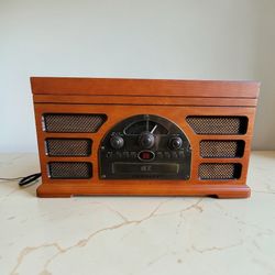 Crosley Rochester CR66 5-in-1 Record Player Turntable Cassette CD AM FM Radio 