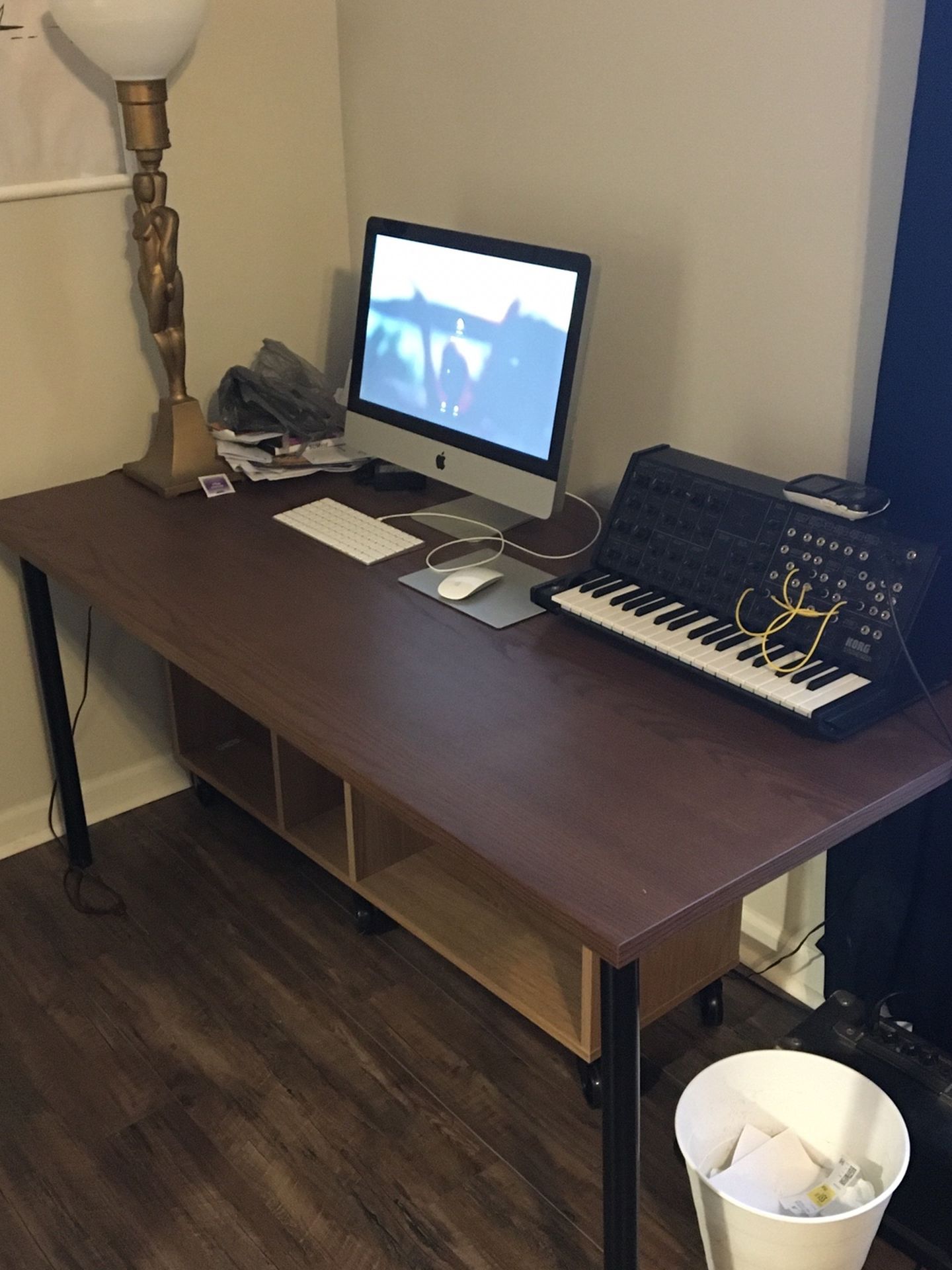 Custom IKEA IDÅSEN + ADILS large desk