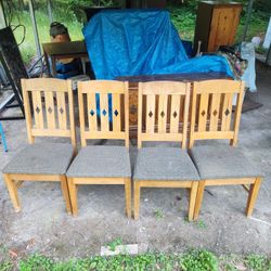 Vintage Wood Dinning Chairs 