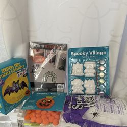 Halloween Lot Of Five Crafts Party Favors Stickers, Spiderweb Kids Activities