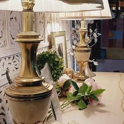 Lovely Art Deco Brass Table Lamps, 
