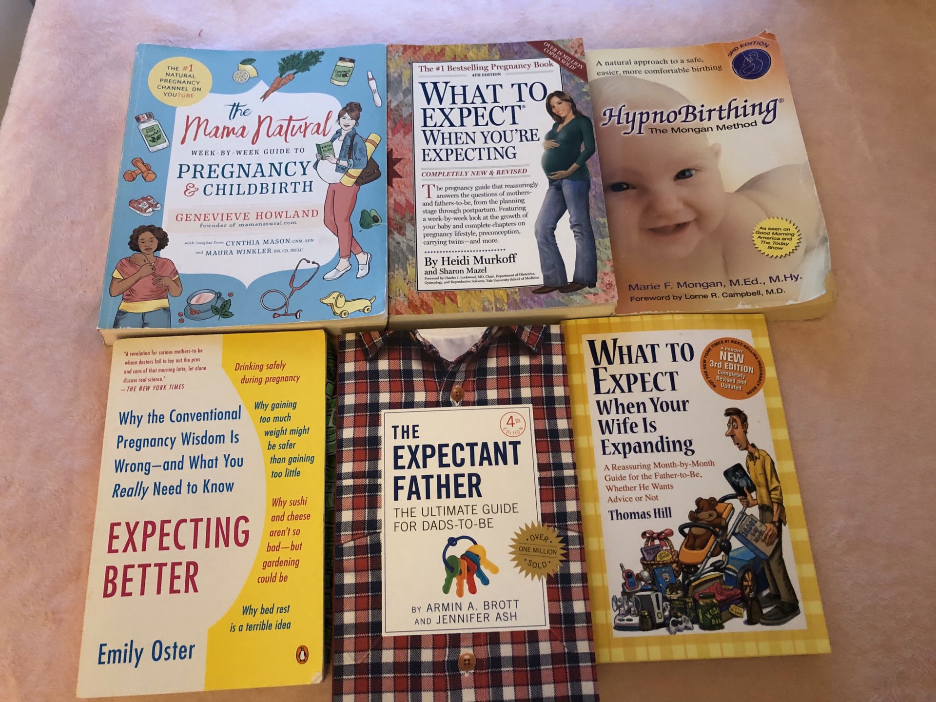 Pregnancy book bundle- hypnobirthing, what time expect when you’re expecting, and more