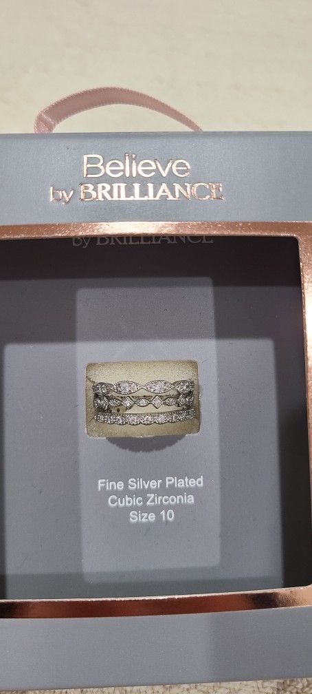 Silver Plated 3 Ring Set