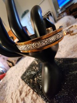 Famous Silver And Brass Cuff Bracelet 