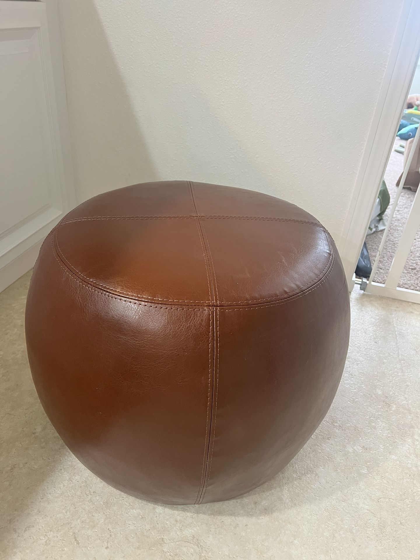 Pier 1 Leather Ottoman
