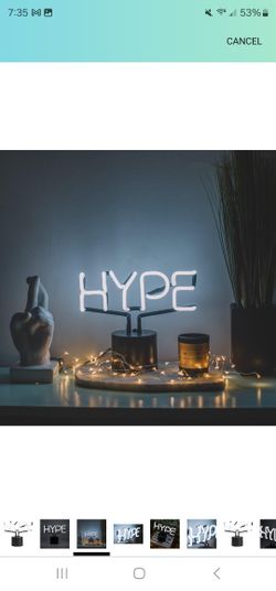 HYPE Real Neon Light Novelty Desk Lamp,
Large 9.6x8.3", White Glow.. NEW