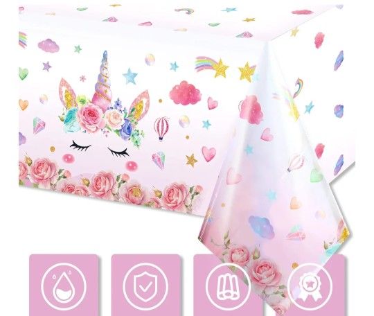 Unicorn Birthday Party Tablecloth 6 Pack