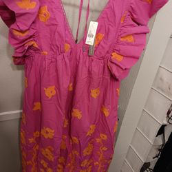 Anthropologie Pink Dress BRAND NEW WITH TAG SIZE 6