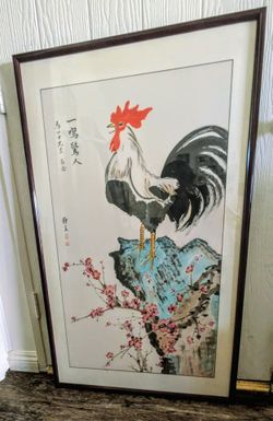 Large Chinese Painting Rooster 一鸣惊人 Signed Art 45x27
Keywords:
Chinese painting, Chinese art, Asian art, rooster painting, Chinese rooster, ink painti