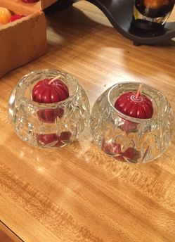 Crystal bowl candle holder