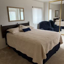 Queen Size Bed with Mattress & Box Spring