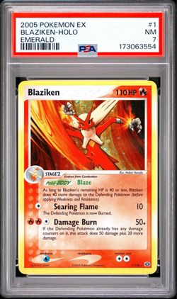 PSA 7 Blaziken Holo 1/106 EX Emerald 2005