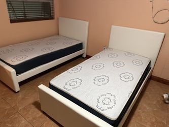 2 Twin Size Bed Frame With 2 Mattress All New Furniture And Free Delivery 