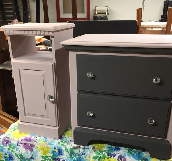Sold As A Set Nightstand And Cabinet In Dark Gray Pink Sold As A Set Nightstand And Cabinet In Dark Gray Pink For Fort Wayne Offerup