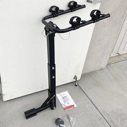 (Brand New) $55 Tilt Folding 2-Bike Hitch Mount Rack Bicycle Carrier for 2” Hitch w/ Straps 70 lbs Max 