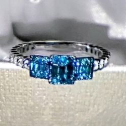 Brand new D'joy Blue Diamond Ring