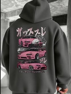 JDM Graphic Pullover Hoodie Dark Gray