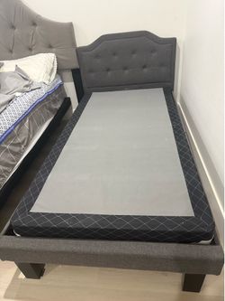 Twin size bed with frame and mattress box