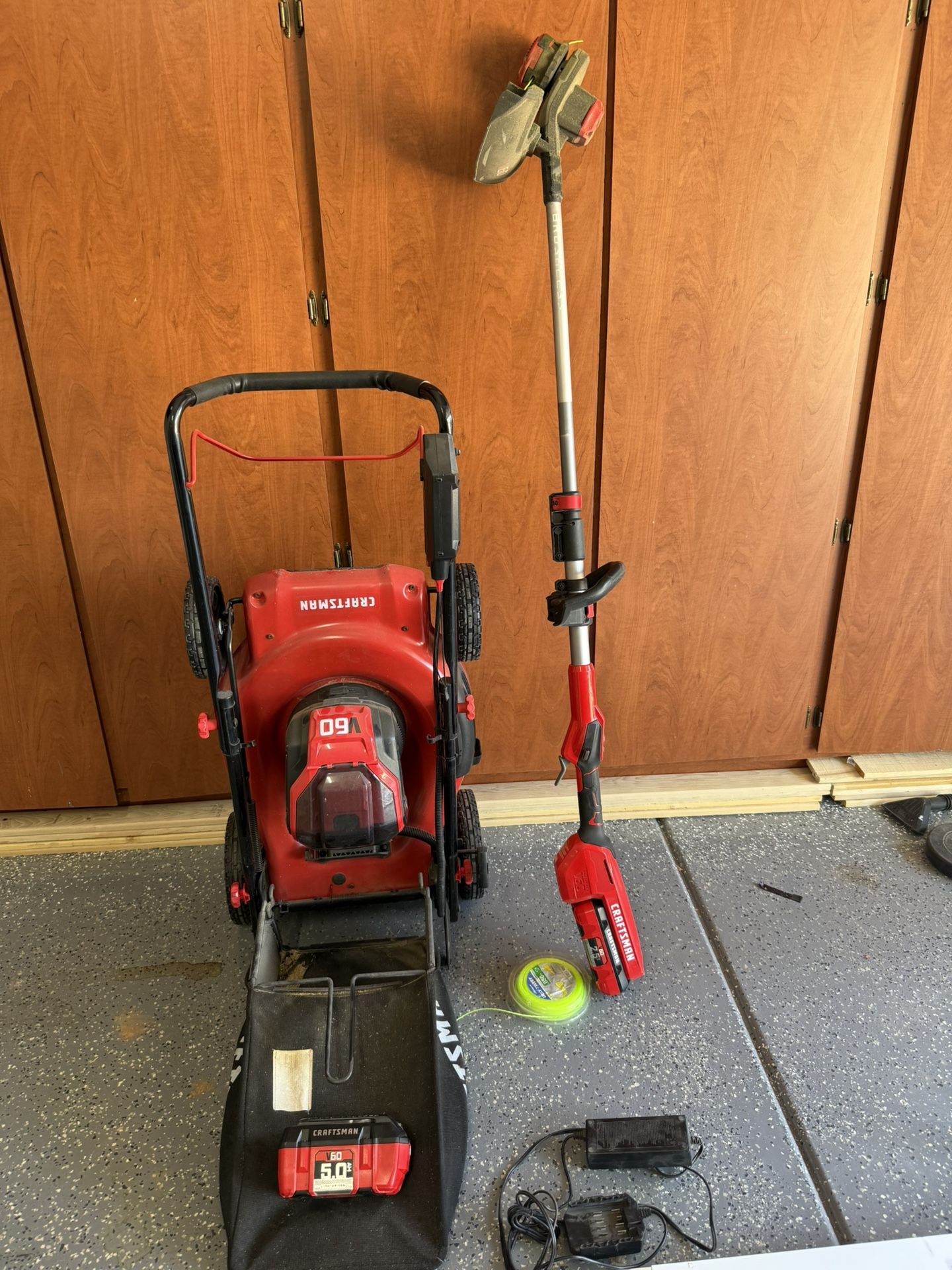 Craftsman 60v Lawn Mower and Weed Trimmer Package