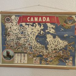 Cute Paper Mounted Print/art Of Canada Map