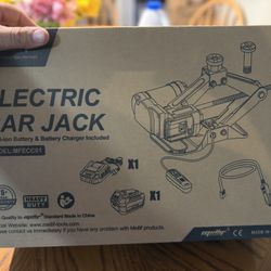 Dual Power Electric Car Jack Compatible with Dewalt 20V MAX Battery, w/ 4.0Ah Battery & 12V DC Backup, 1 Ton Cordless Jack, 5.5-15.7in Lifting Range, 