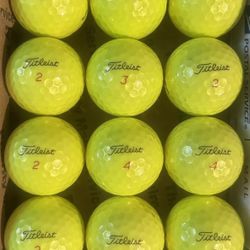 12 Titleist Pro V1X Yellow Golf Balls 5/4a Lot D172