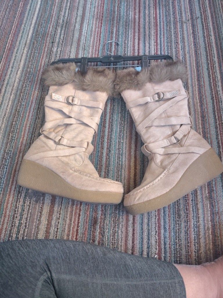 Limited Too Beige Boots Straps.