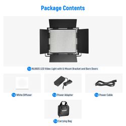 Neewer Upgraded 660 LED Video Light, Dimmable Bi-Color 3200K~5600K CRI 96+ LED Panel Light with LCD Screen, U-Mount Bracket and Barndoor for Studio Ph